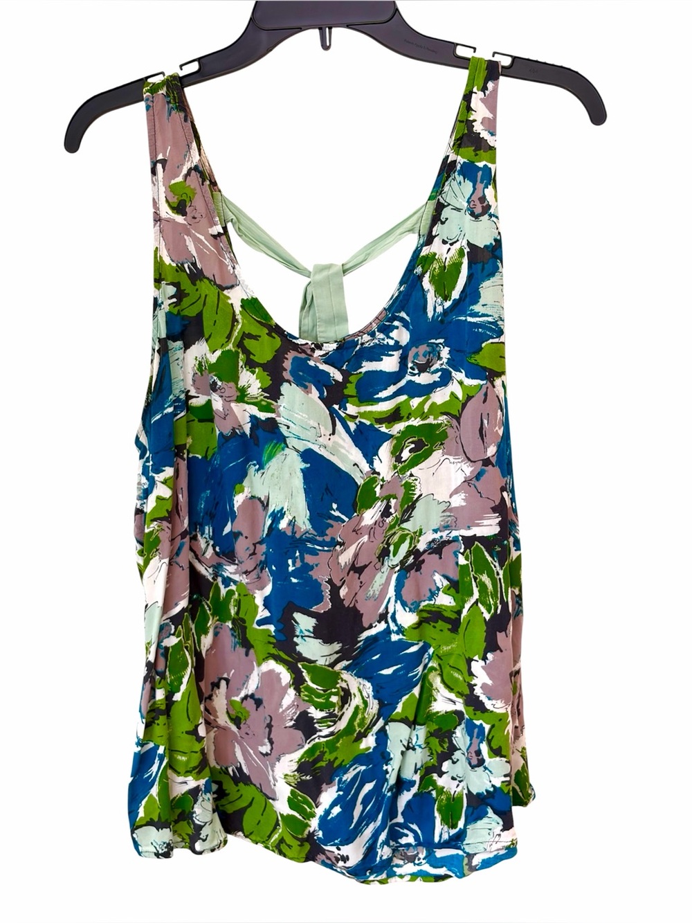 Floral Print Scoop Neck Tank/Camisole Top w/back tie
